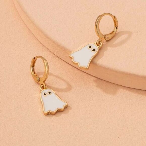 Mini Ghost charm earrings - Picture 2 of 6